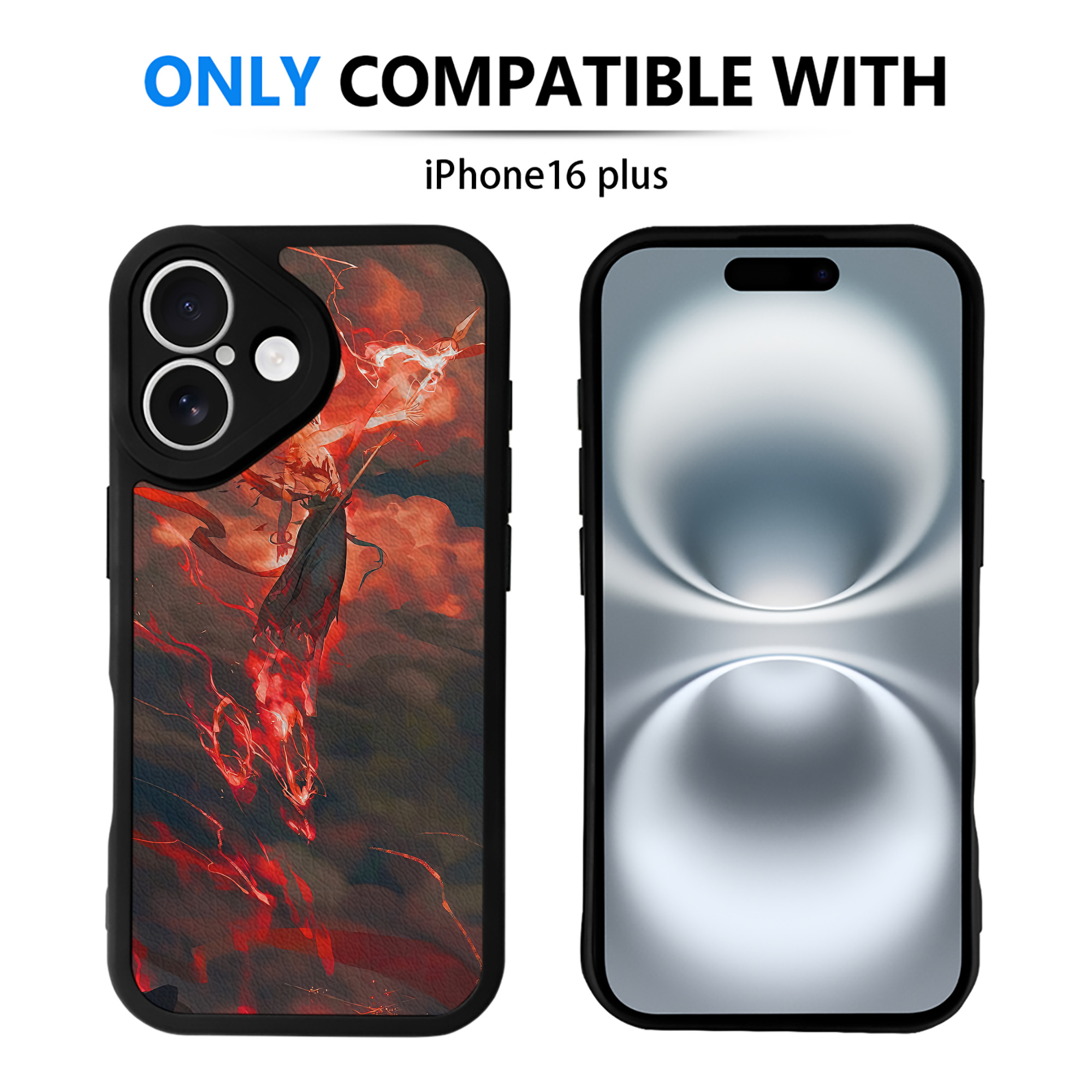 （画像用） Ne Zha 2 ナタ 魔童の大暴れ 【iPhone 16シリーズ対応】シリコンスマホケース（レザー調） 材質：シリコン